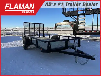 2026 HTC 6'x12' Steel Utility Trailer (1) 2990lb 4-Leaf Spring Axle Black Steel Wheels 15in. Radial...