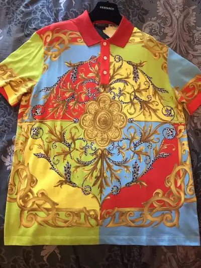 Versace Multi-Colour Taylor Fit Polo Shirt Floral Khaled Gucci, View more