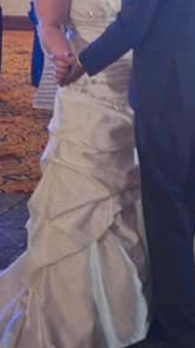 Size plus,  long multifold train   Wedding dress  in Wedding in Hamilton - Image 4