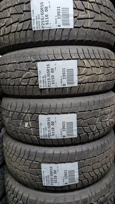 SET OF 4X P215/65R16 215/65/16 MOTOMASTER WINTER EDGE TAG # 19931 ** Please read details below ** MR...
