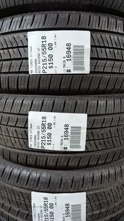 SET OF 3X YOKOHAMA AVID ASCEND GT TAG # 16948 Size: 215/55R18 215/55R18 Excellent condition Pressure...