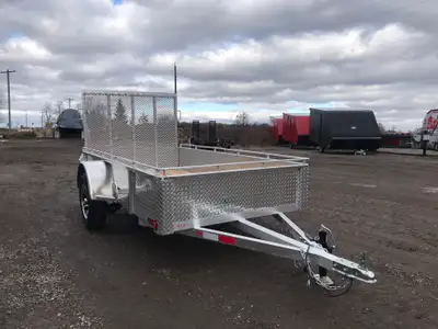 ACTION SERIES 5' X 10' ALUMINUM UTILITY TRAILER WITH REAR MESHED STRAIGHT GATE! Locally built by Men...