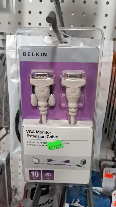 BELKIN VGA MONITOR EXTENSION CABLE 10 FEET, View more
