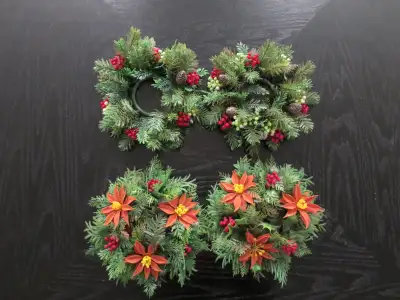Two Set of Christmas Candle Decorations, View more