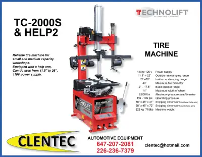 TIRE CHANGER TIRE MACHINE - PROFESSIONAL - CLENTEC, View more