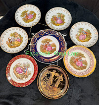 Love story Fragonard plates, made in Limoges, France & Germany 