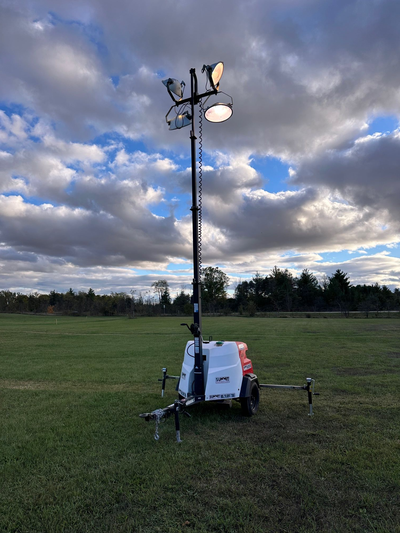 Terex, Magnum Generac, Atlas Copco, Wacker Neuson 6kw Generators and LED or Metal Halide Bulbs Kubot...