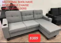 Brand New Sectional Cupholders Sofa with FREE Delivery