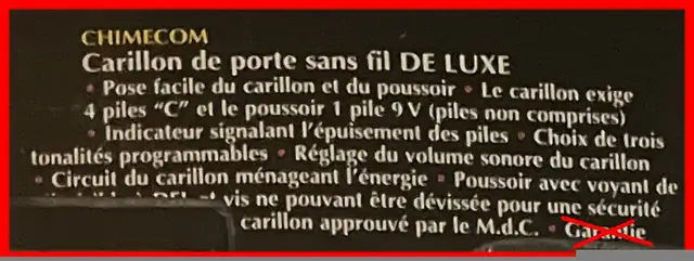 Carillon sans fil à batteries Chimecom vintage in Other in Saguenay - Image 7
