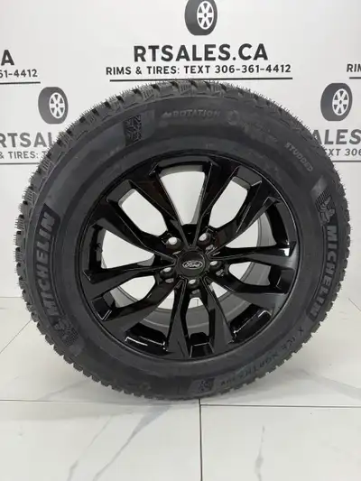 Set of 4 Factory Studded Michelin X-Ice North Snow Winter Tires ON 17" DAI "ONE" Rims Gloss Black 22...
