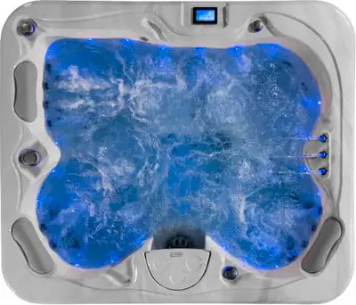 DIMENSIONS 85" x 73" x 36" SEATING CAPACITY 4 WATER CAPACITY 1200 LITRES DRY WEIGHT 608 POUNDS NUMBE...