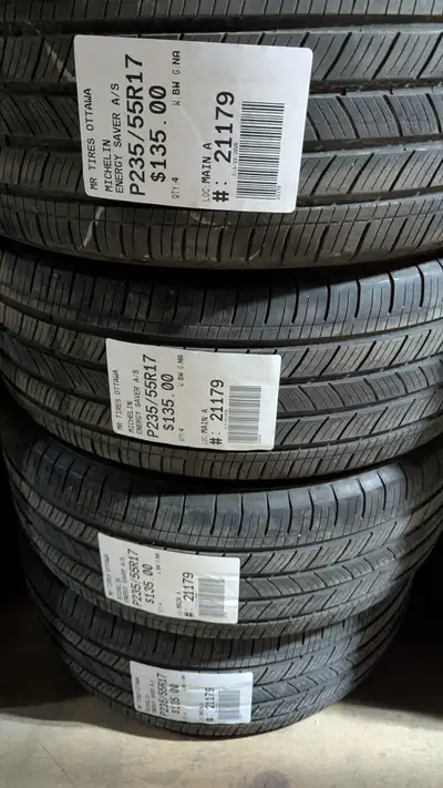 SET OF 4X MICHELIN ENERGY SAVER A/S TAG # 21179 Size: 235/55/17 235/55/17 Excellent condition Pressu...