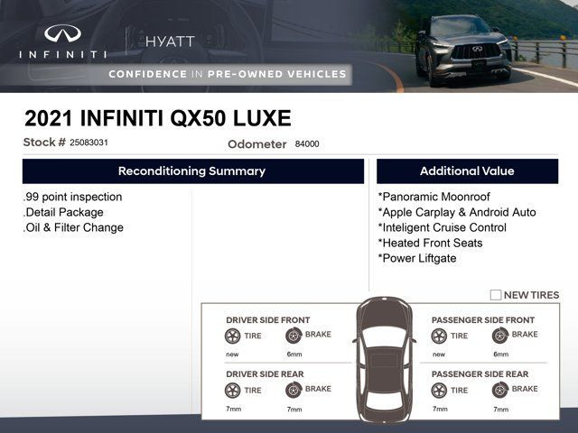 2021 INFINITI QX50 LUXE | ProPILOT Assist | Panoramic Sunroof in Cars & Trucks in Calgary - Image 2