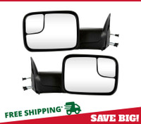 Manual Tow Side Mirror Pair For 1994-1999 2000 2001 Dodge Ram