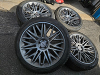 22" Rotiform JDR Gunmetal Wheels - Continental Winter Tires