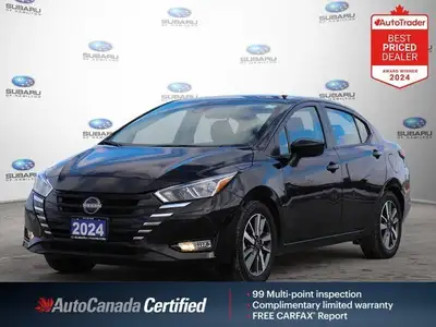 New Price! Black 2024 Nissan Versa 1.6 SV FWD CVT with Xtronic 1.6L 4-Cylinder DOHC 16V APPLE CAR PL...