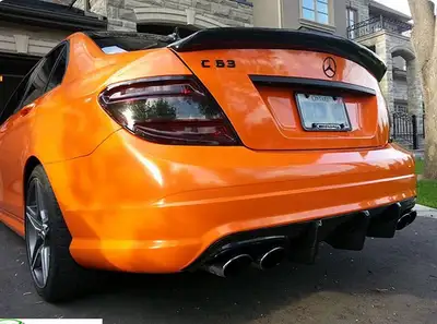 MERCEDES C63 CARBON FIBER BIG FIN QUAD DIFFUSER ALSO FITS C300 C250 C350 REAL CARBON FIBER - FINISHE...