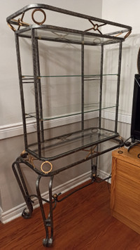 Beautiful Metal Frame With Glass Shelves Display Cabinet