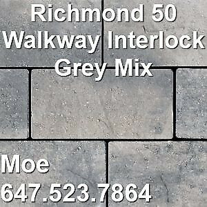 Richmond 50 Grey Mix Walkway Driveway Patio Interlock Paver in Outdoor Décor in Markham / York Region