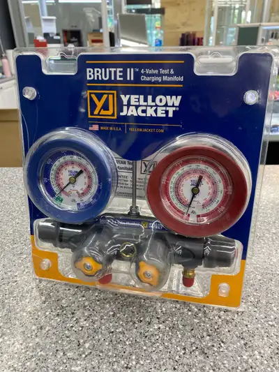 Yellow Jacket Brute II 4-Valve Test & Charging Manifold - NEW, View more