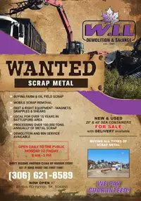 SCRAP WANTED, DEAL WITH THE PROS