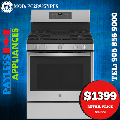 GE Profile Dual Fuel Range PC2B935YPFS 30" Free Standing Self Cl, View more