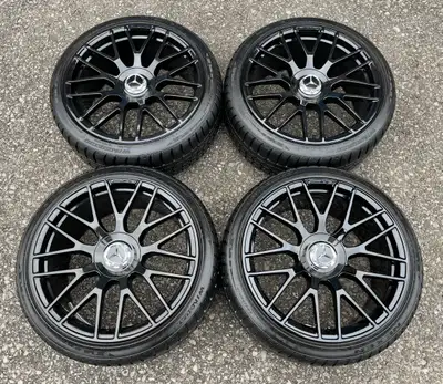 Wheels: Gloss Black AMG 19 Inch Forged OEM Fitment: MB CLS-Class CLS 550 / 63 AMG (2012-2017), E-Cla...