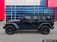 One Owner, Black 2023 Jeep Wrangler Willys 4X4, 8-Speed Automatic, Powerful Yet Fuel Efficient 2.0L... (image 1)
