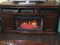 Entertainment center with fireplace