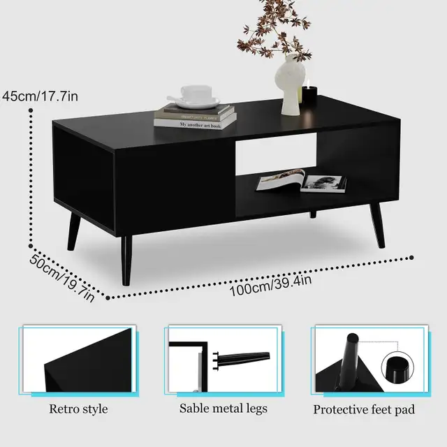 BRAND NEW - Yusong Retro Coffee Table with Storage Organizer... in Coffee Tables in Mississauga / Peel Region - Image 4