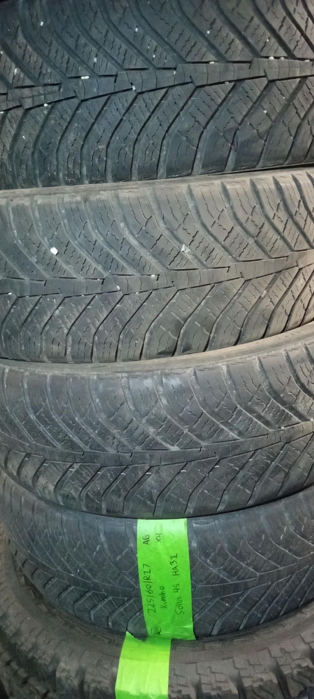 225/60R17 Kumho Set of 4 Used All Weather Tires 70% Life Left IN in Tires & Rims in Markham / York Region - Image 2