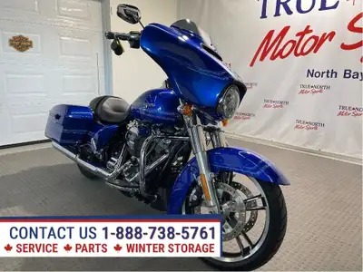 Canadian Harley at True North Motor Sports has just 8,275 km! Blue Max Hot Rod Bagger is powered by...