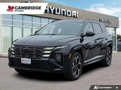 The 2025 Hyundai Tucson Hybrid N-Line, in stunning Ash Black with a sophisticated Black interior, de...