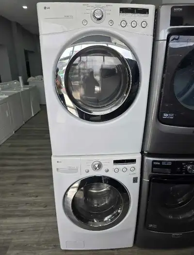LG 27" White Frontload Stackable Washer Electric Dryer Set, View more