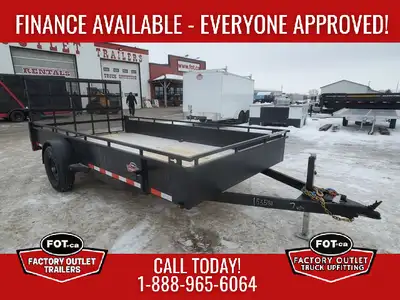 NEW 7x14ft Steel Side Utility Trailer from Canada Trailers - 4ft Ramp Gate w/ Spring Assist - 5,200...