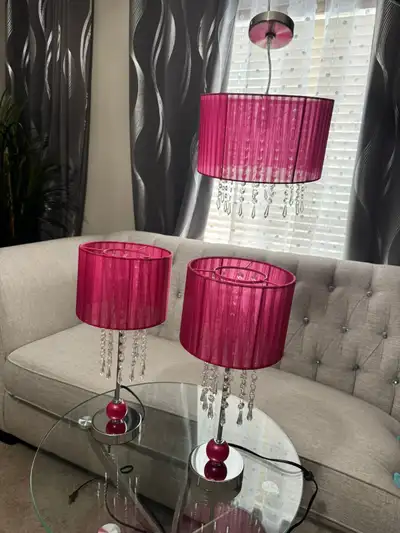 Stylish table lights set of 2 and ceiling lights all 3 items for, View more