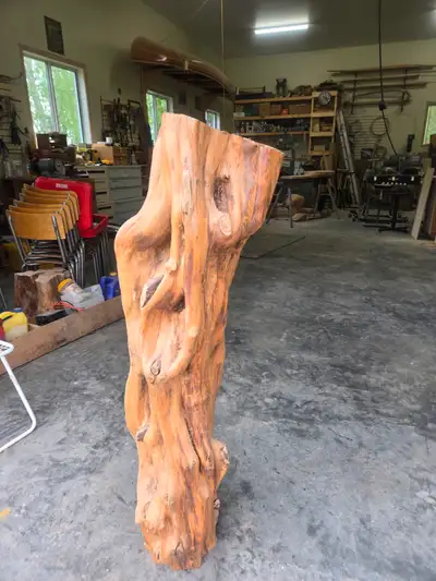 8 to 10 inch diameter, 4 feet tall, air dried for 15 plus years. very figured and coloured I can sla...