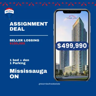 DISTRESS DEAL – Seller Losing Entire Deposit! Only $499,000! ️ Assignment Deal – Gemma Condos, Missi...