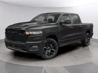 The 2026 Ram 1500 Sport in striking black is a robust 44 machine thats built to conquer any terrain...