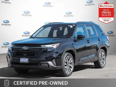 New Price! Crystal Black 2025 Subaru Forester Premier CPO Rates Starting At 3.99% AWD Lineartronic C...