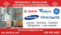 Installation / Réparation Appareils Electroménagers 438-402-4825