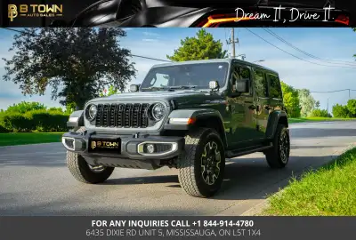 2024 Jeep Wrangler Sahara 4-Door 4x4 Finished in Anvil Grey over a Black McKinley Leather-Faced Inte...