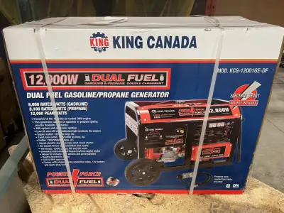 New in box 12000W GASOLINE/PROPANE GENERATOR WITH ELECTRIC START, View more