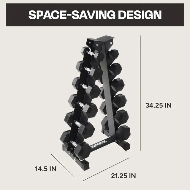 NEW 210LBS RUBBER DUMBBELL SET GYM WEIGHT SET WITH RACK 1112655 in Exercise Equipment in Prince Albert - Image 3