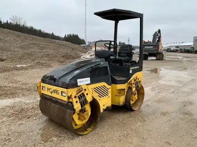 Iron Inventory Inc! 2006 Bomag BW120 AD-4 vibratory tandem roller powered by a Kubota diesel engine....