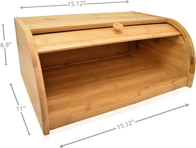 Natural Bamboo Roll Top Bread Box in Home Décor & Accents in Mississauga / Peel Region - Image 2