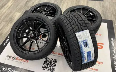 TSR15 Gloss Black Rims and Sailun Winter Tires Fits Volkswagen Golf, Jetta, GTI -Wheel Size: 17x7.5J...