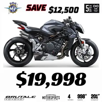 2023 MV Agusta Brutale 1000 RS Hand-Built Italian Hyper Naked In Stock Now Turn every on-ramp into a...