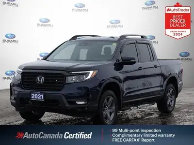 Odometer is 45575 kilometers below market average! Blue 2021 Honda Ridgeline Touring NAVIGATION | LE...