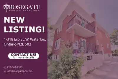 Newly Renovated 2 Bed 1 Bath Apartment in Waterloo